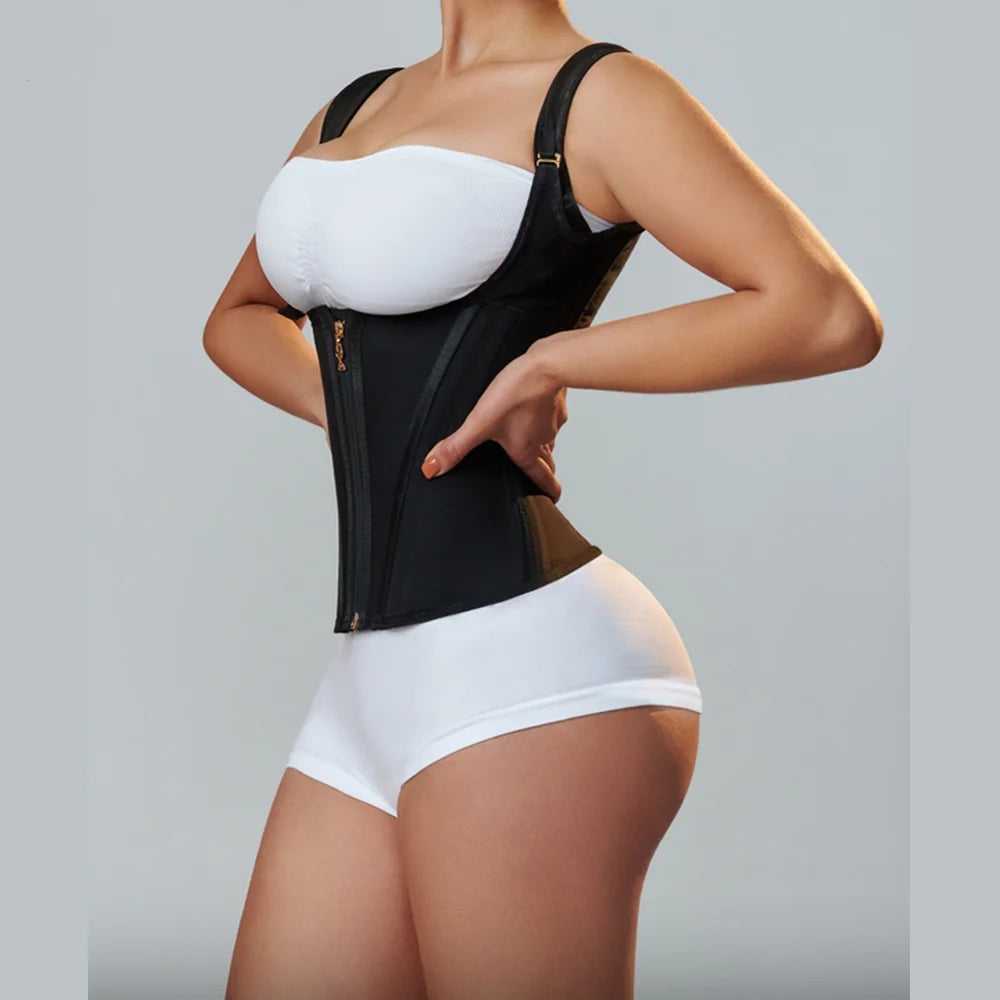 Goddess Glamour: Fajas Colombianas Adjustable Zipper Waist Trainer Corset -  Bone-Enhanced Double Compression Body Shaper – Enviable Beauty