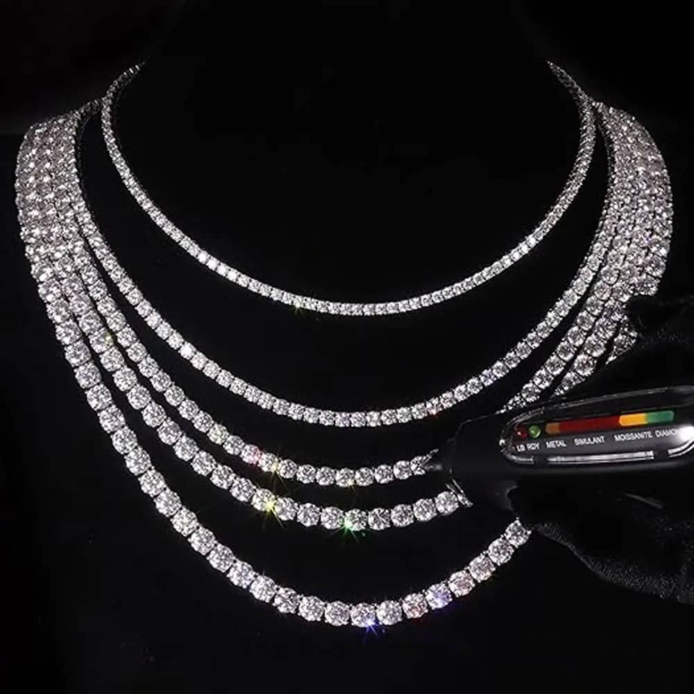 The Infinity Stream Tennis Necklace | D Color VVS1 Moissanite in S925 Silver - Thumbnail 3