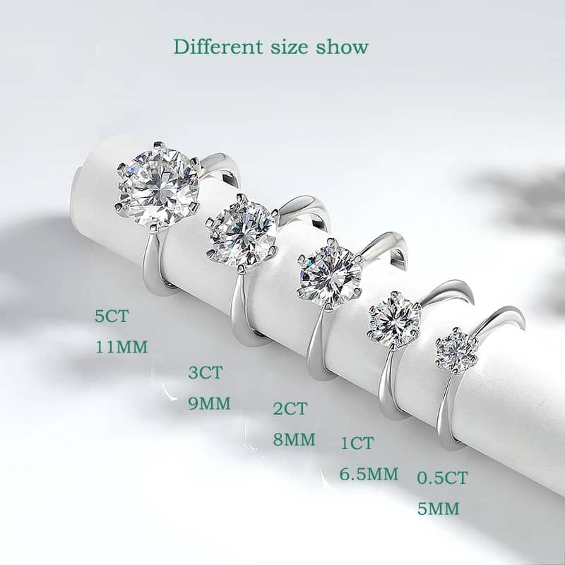 The Eternal Promise Solitaire – 0.5 to 10 Carat Brilliant Round Moissanite in Platinum-Plated Sterling Silver - Thumbnail 5