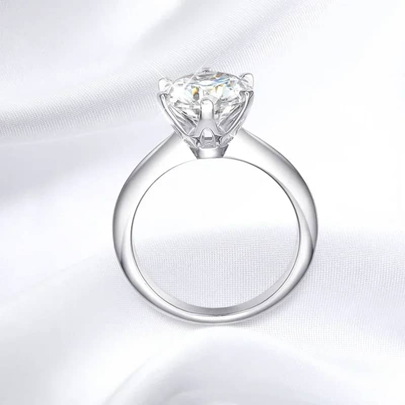 The Eternal Promise Solitaire – 0.5 to 10 Carat Brilliant Round Moissanite in Platinum-Plated Sterling Silver - Thumbnail 2