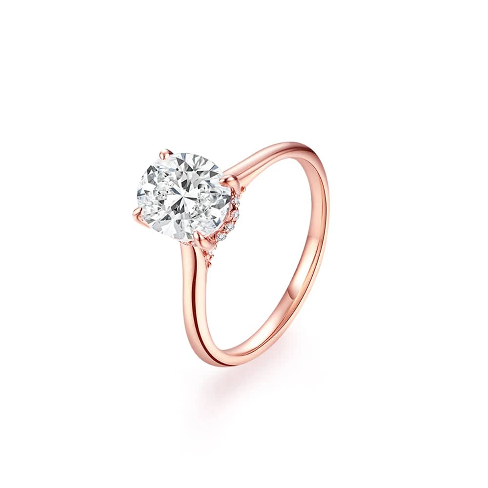 Radiant Heritage Oval Moissanite Ring 2.0 Carat D-Color VVS1 Clarity in Genuine S925 Sterling Silver - Thumbnail 5