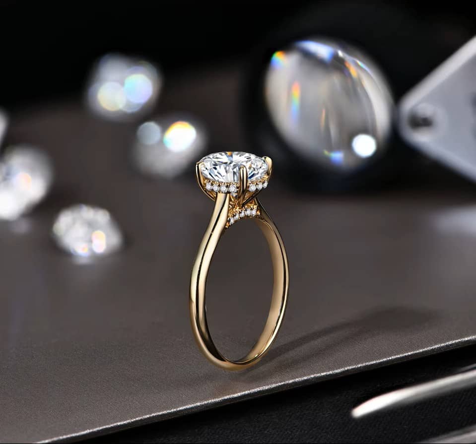 Radiant Heritage Oval Moissanite Ring 2.0 Carat D-Color VVS1 Clarity in Genuine S925 Sterling Silver - Thumbnail 9