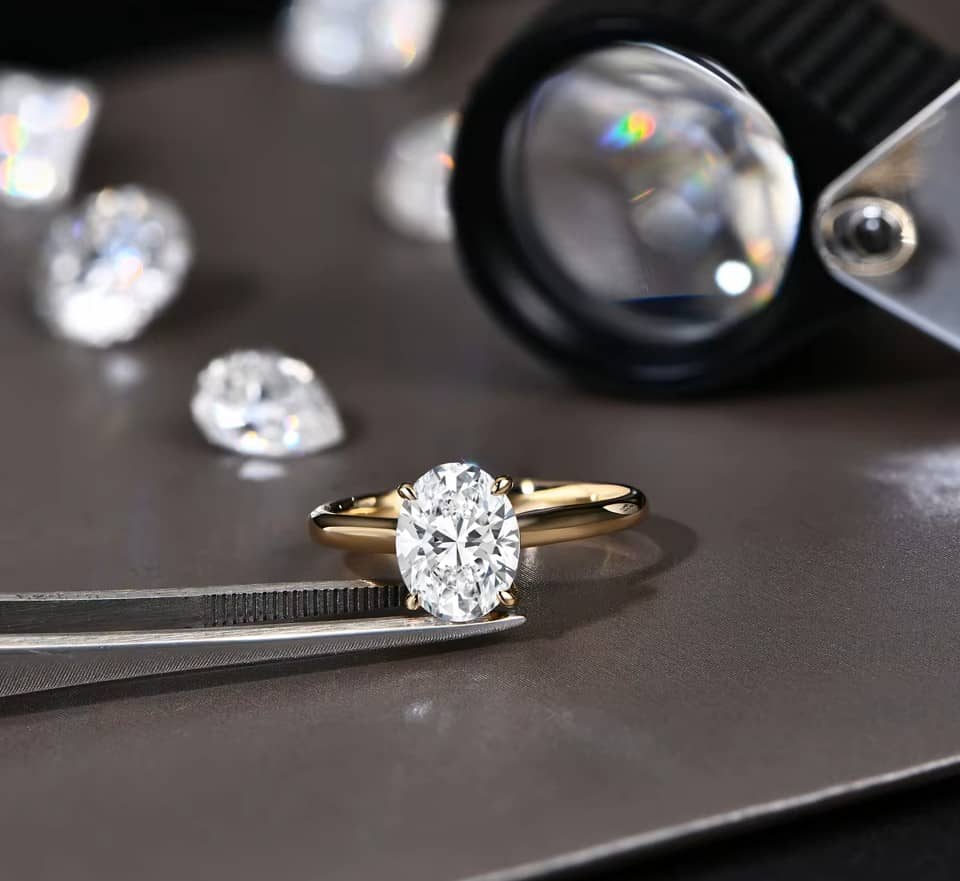 Radiant Heritage Oval Moissanite Ring 2.0 Carat D-Color VVS1 Clarity in Genuine S925 Sterling Silver - Thumbnail 8