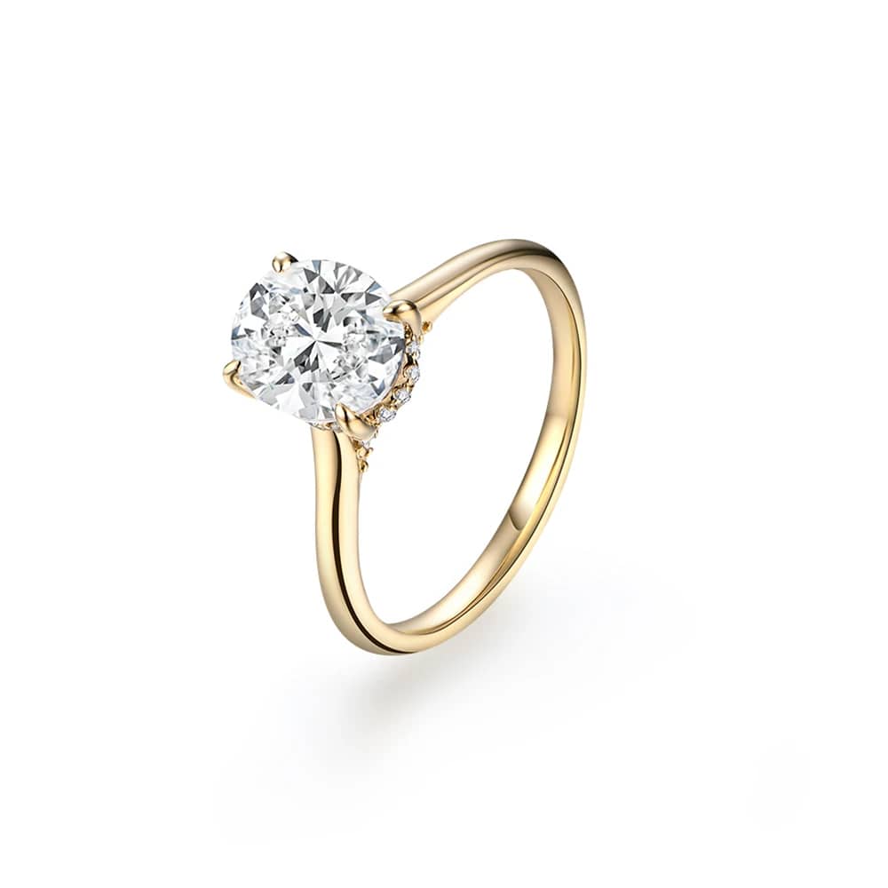 Radiant Heritage Oval Moissanite Ring 2.0 Carat D-Color VVS1 Clarity in Genuine S925 Sterling Silver - Thumbnail 7