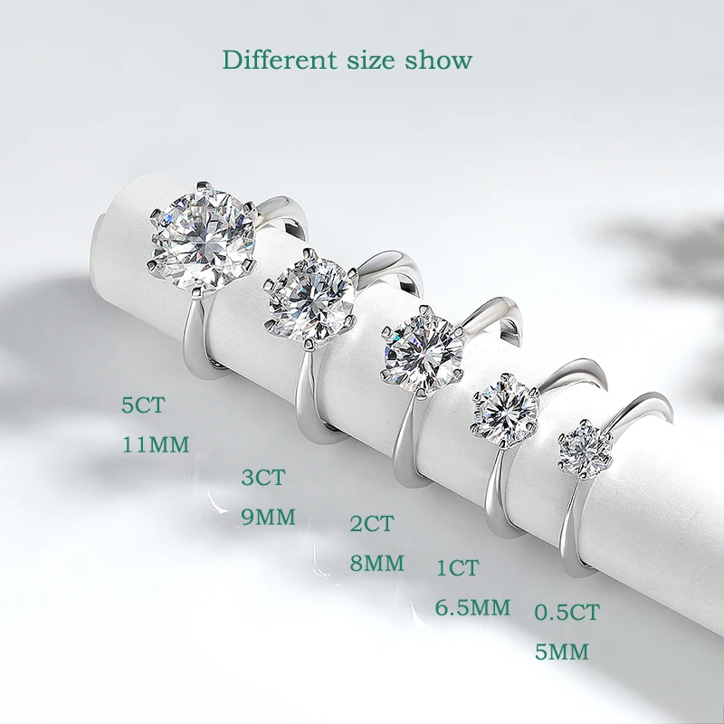 The Eternal Promise Solitaire – 0.5 to 10 Carat Brilliant Round Moissanite in Platinum-Plated Sterling Silver - Thumbnail 5