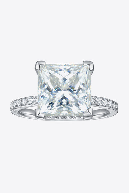 Radiant Side 5.52 Carat Moissanite Silver Ring