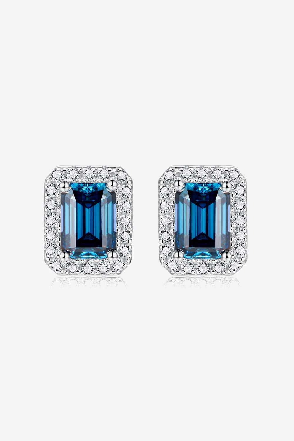 Indigo Gleam 2 Carat Moissanite Stud Earrings