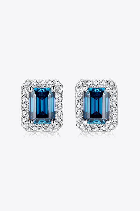 Indigo Gleam 2 Carat Moissanite Stud Earrings