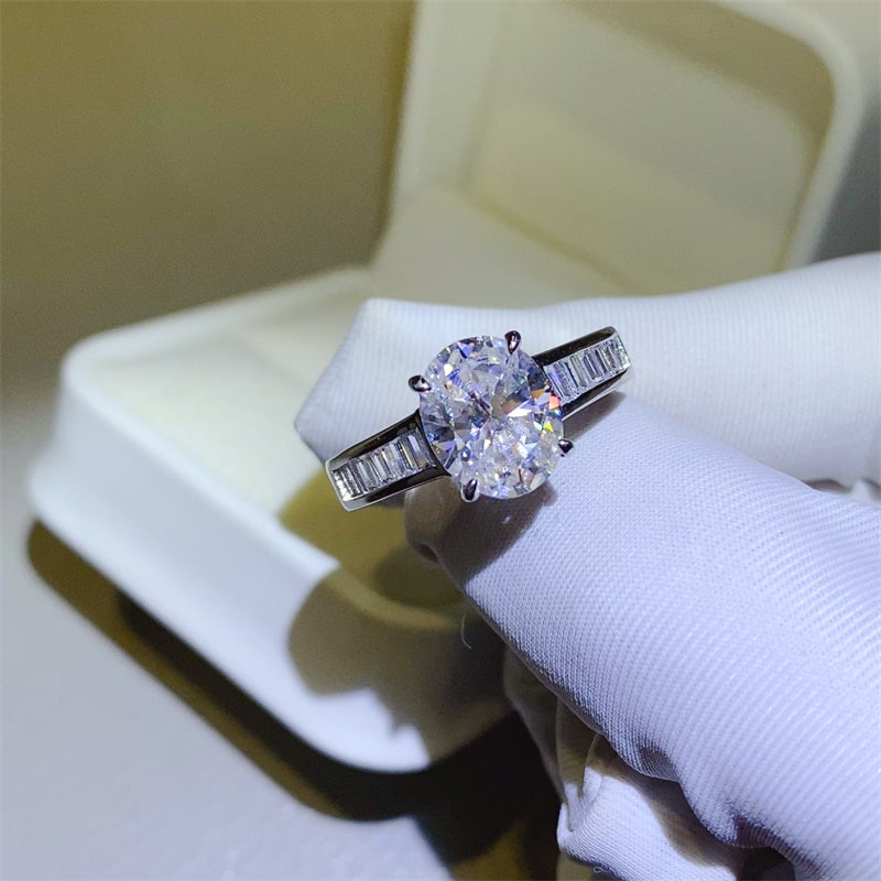 Radiant Shine 3 Carat Moissanite Silver Ring