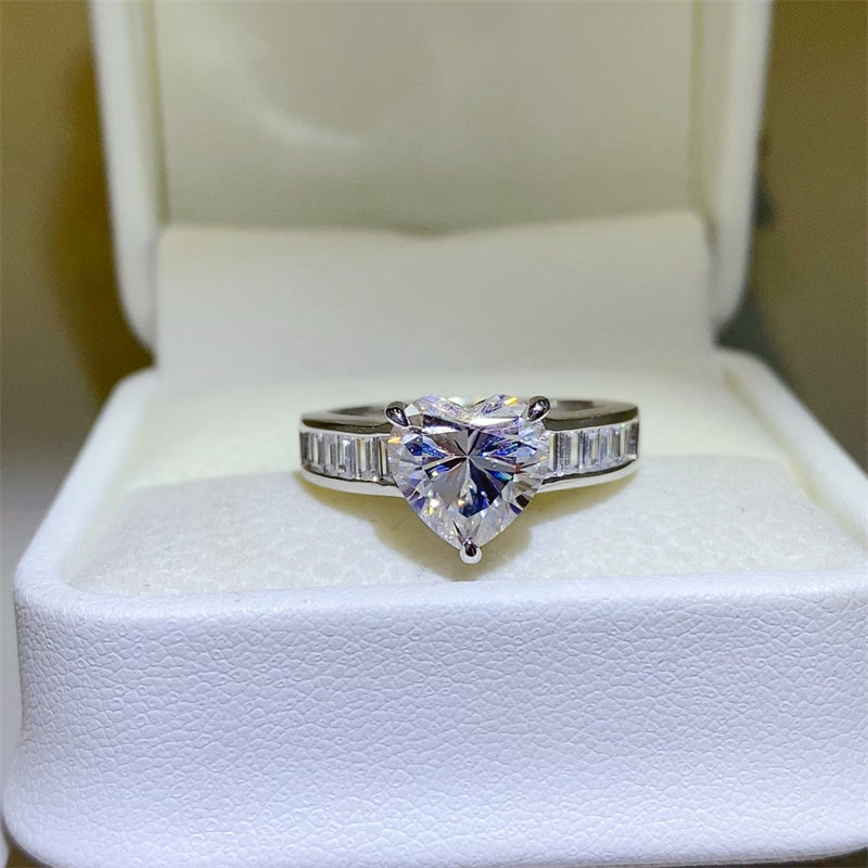 Luminous Gleam 3 Carat Moissanite Silver Ring