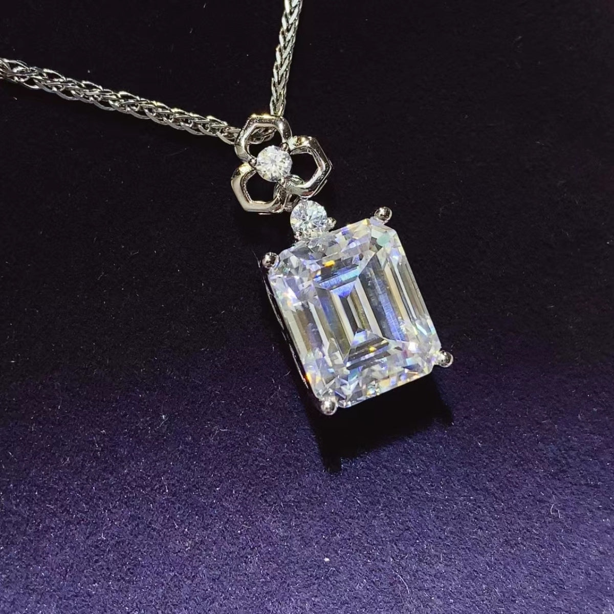 Celestial Glow 5 Carat Moissanite Silver Necklace