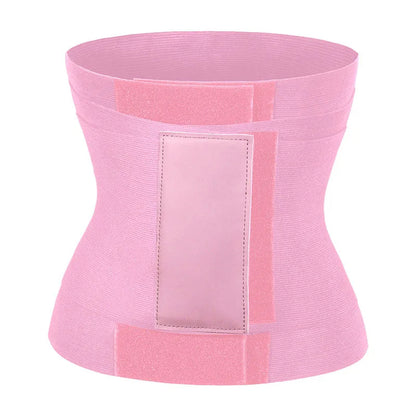 a pink waist trainer belt with a pink patch on the side