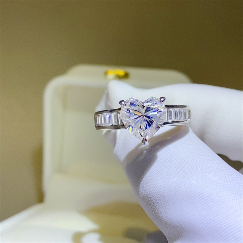 Luminous Gleam 3 Carat Moissanite Silver Ring