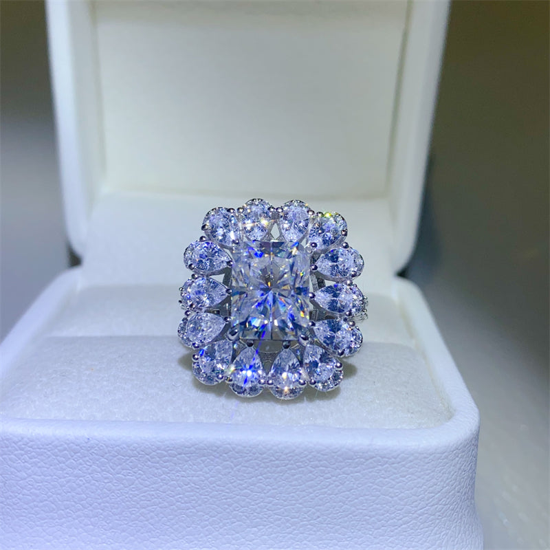 Luminous Charm 3 Carat Moissanite Silver Ring