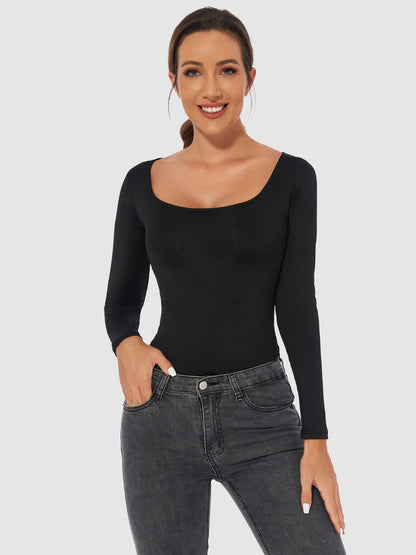 ContourFlex Scoop Neck Long Sleeve Bodysuit