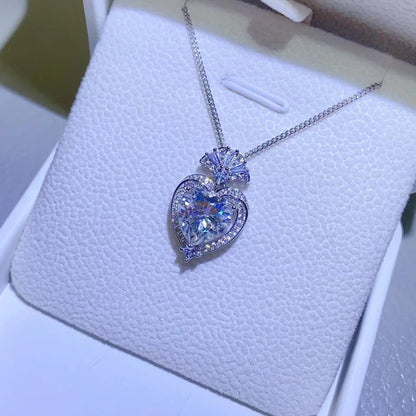 Heart’s Desire 3 Carat Moissanite Silver Pendant Necklace