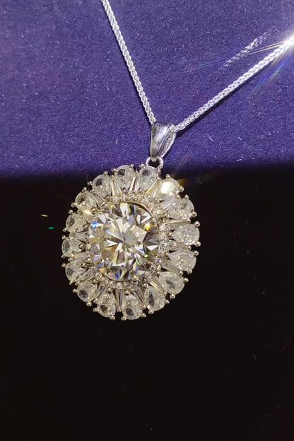 Opulent Spark 5 Carat Moissanite Sterling Silver Necklace