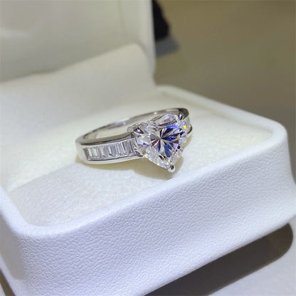 Luminous Gleam 3 Carat Moissanite Silver Ring