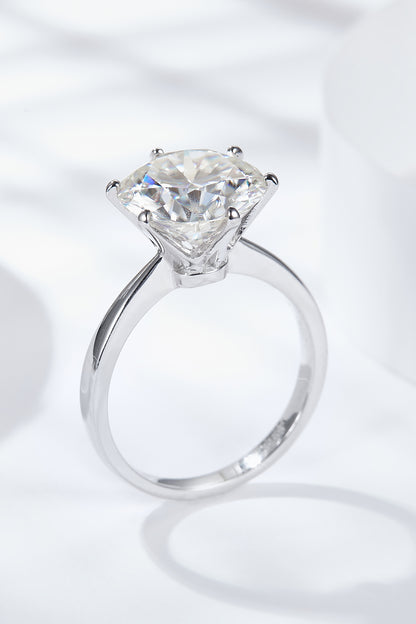 Luxe Gleam Platinum-Plated 5 Carat Moissanite Solitaire Ring