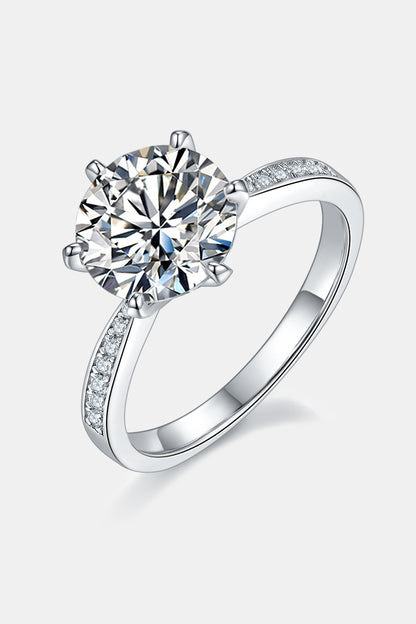 Brilliant Side 3 Carat Moissanite Side Stone Ring