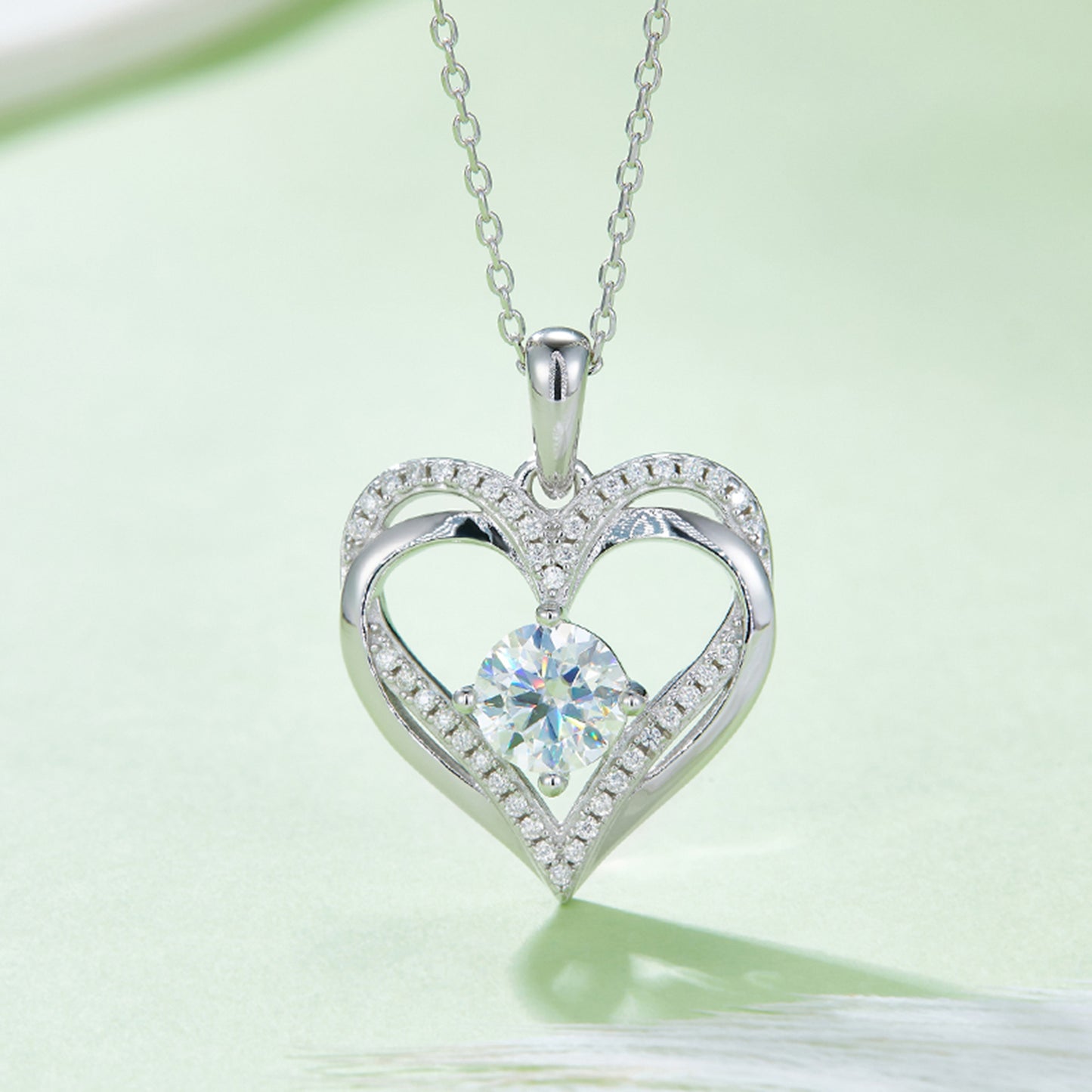 Rose Radiance 1.2 Carat Moissanite Heart Necklace