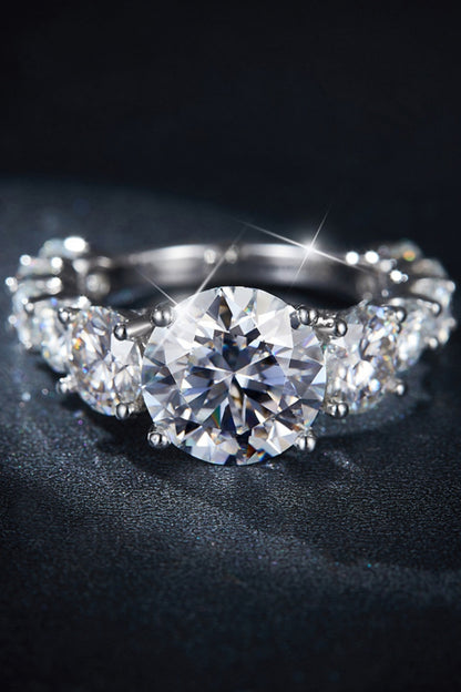 Brilliant Radiance 8 Carat Moissanite Silver Ring