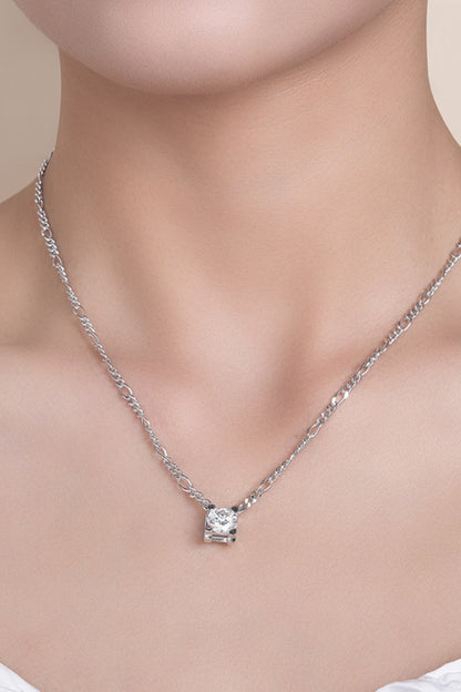 Lustrous Grace 2 Carat Moissanite Sterling Silver Pendant Necklace