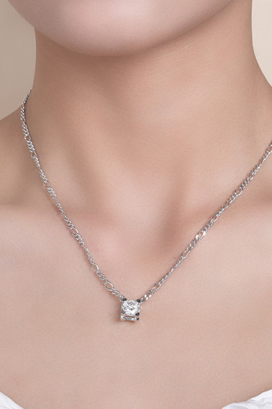 Lustrous Grace 2 Carat Moissanite Sterling Silver Pendant Necklace