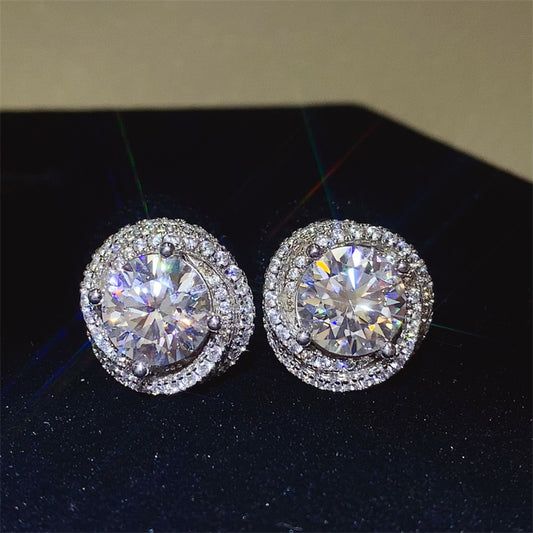 Radiant Sparkle 6 Carat Moissanite Sterling Silver Earrings