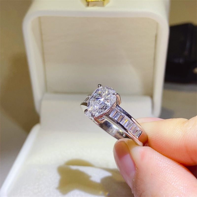 Pure Radiance 3 Carat Moissanite Silver Ring