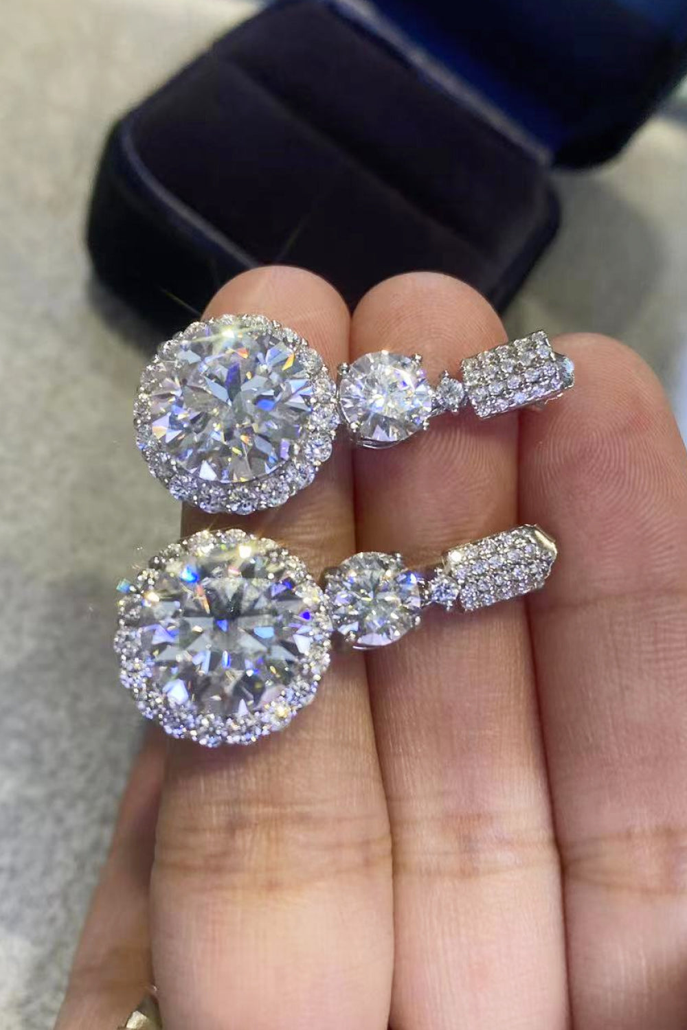 Luminous Drops 12 Carat Moissanite Platinum-Plated Earrings