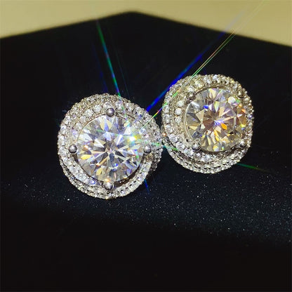 Radiant Sparkle 6 Carat Moissanite Sterling Silver Earrings