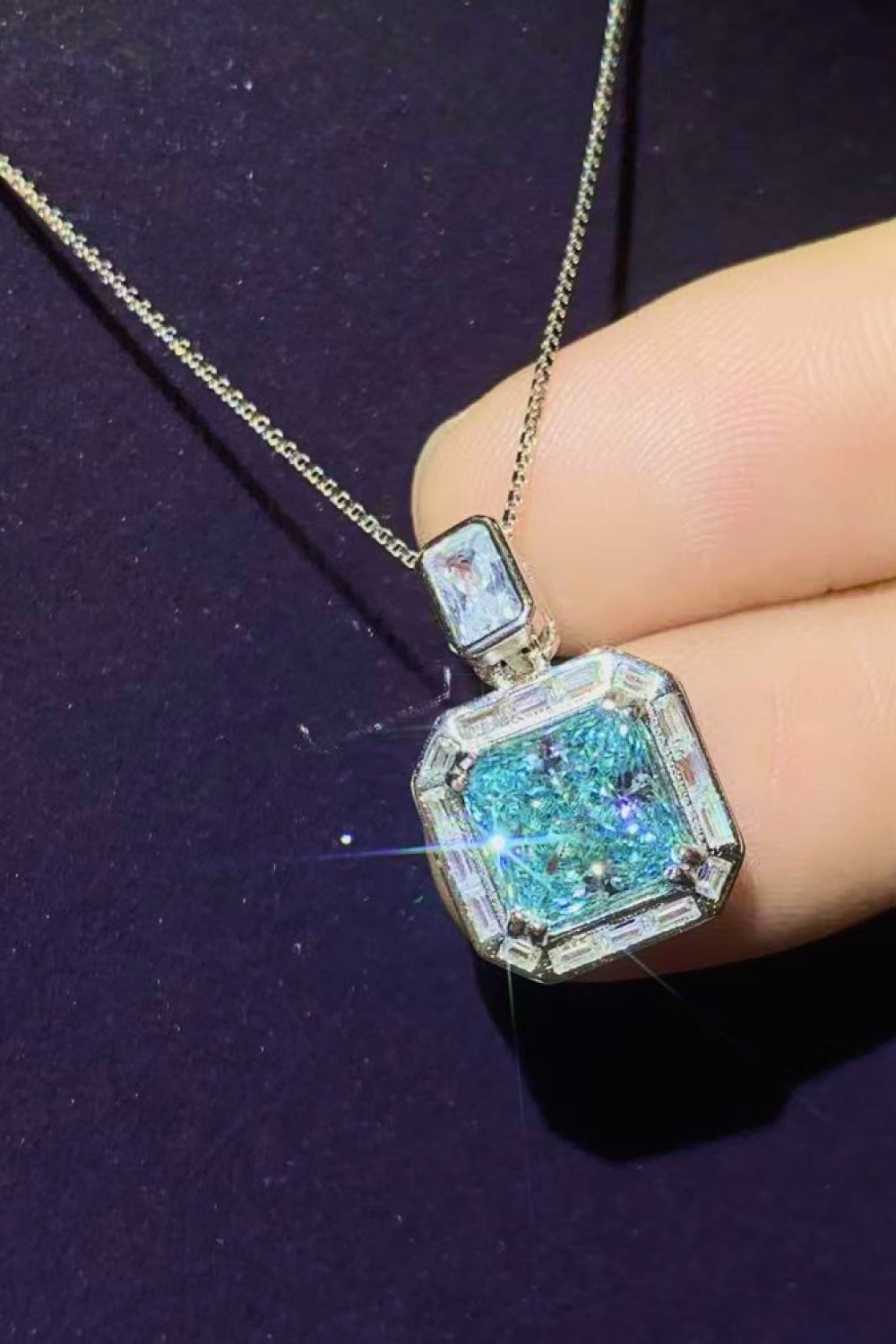 Timeless Brilliance 2 Carat Moissanite Square Pendant Necklace