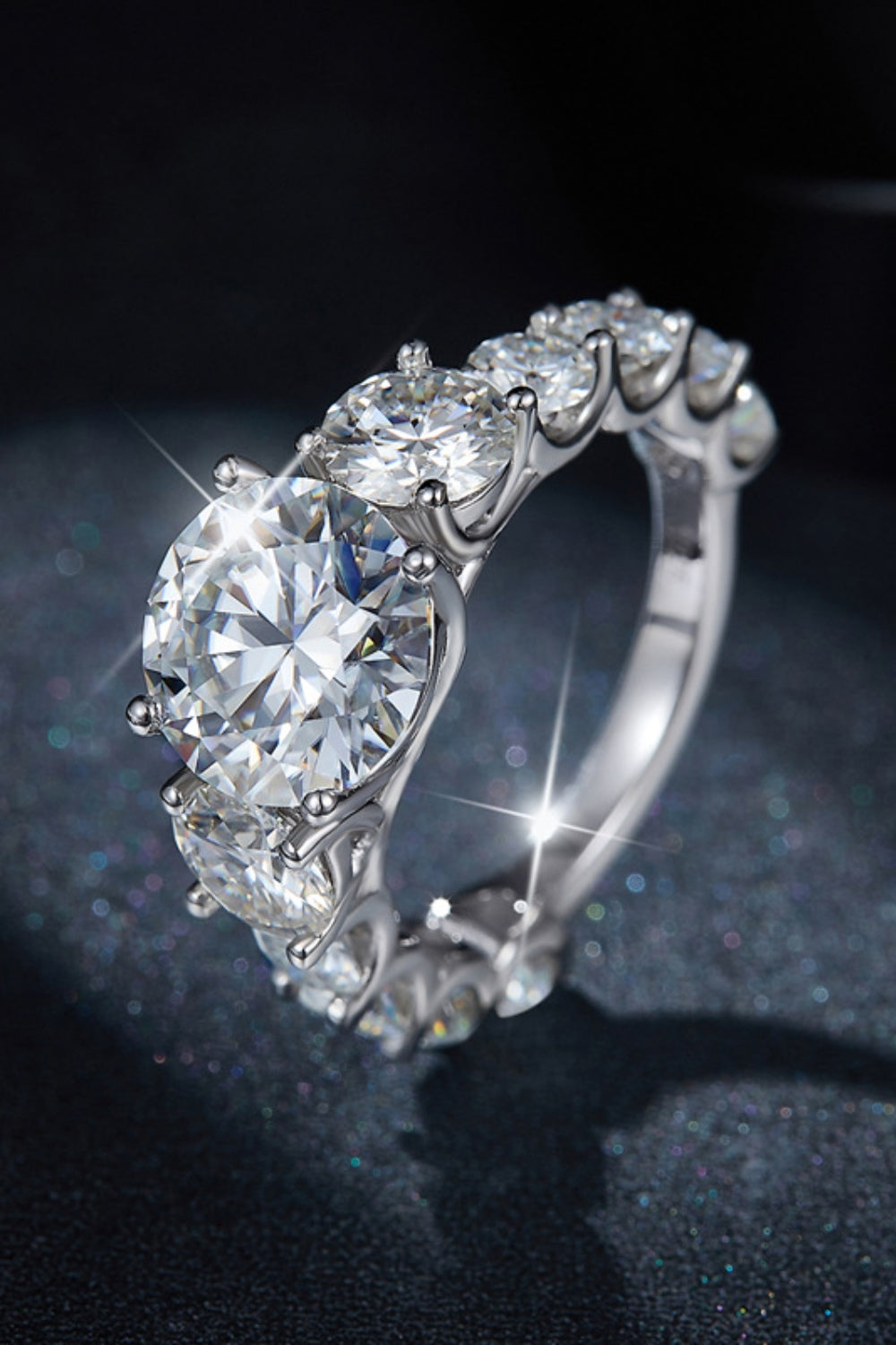 Brilliant Radiance 8 Carat Moissanite Silver Ring