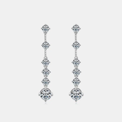 Radiant Brilliance 4 Carat Moissanite Sterling Silver Earrings