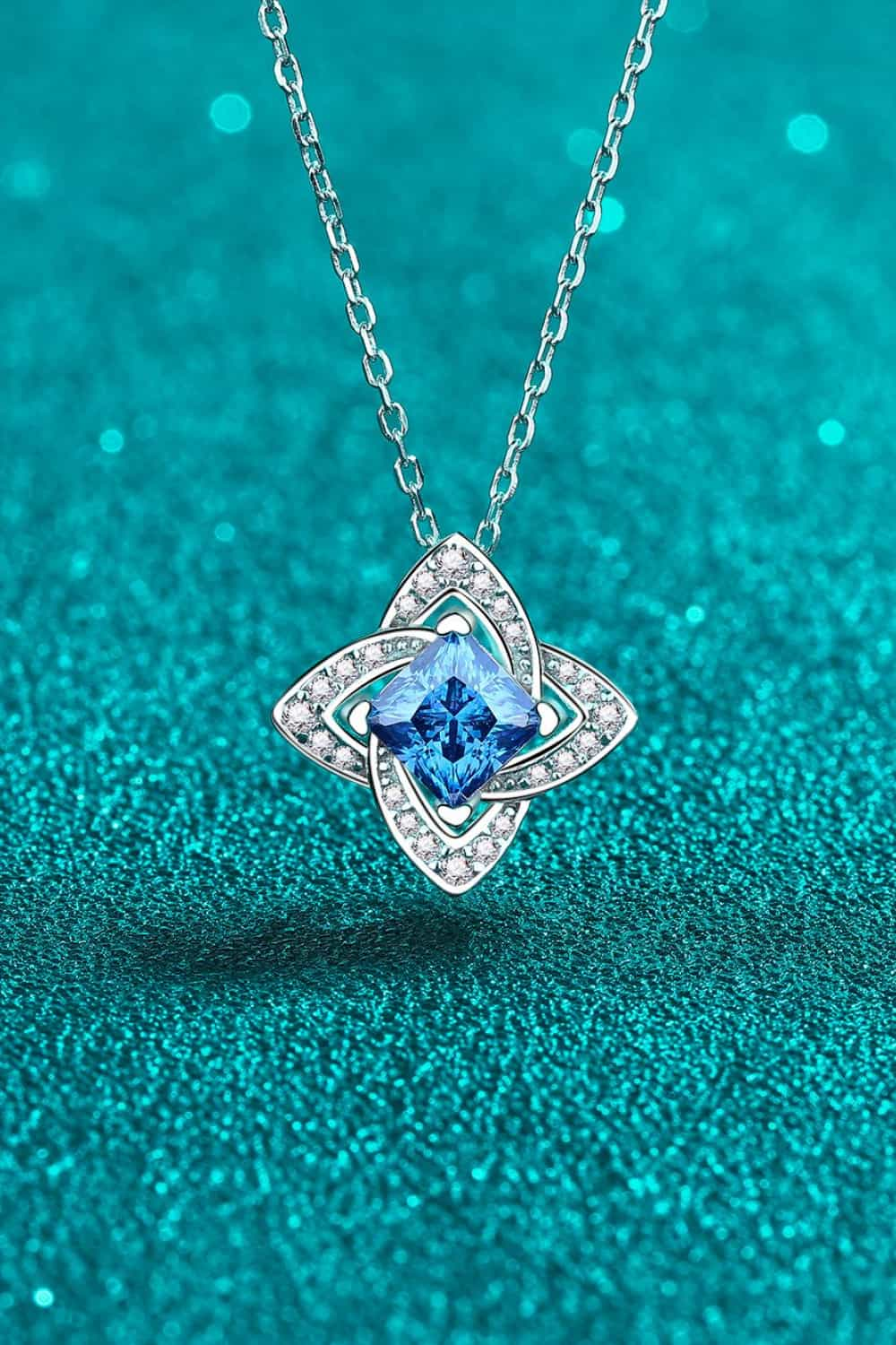 Blossom Spark 1 Carat Moissanite Floral Pendant Necklace