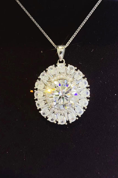 Opulent Spark 5 Carat Moissanite Sterling Silver Necklace