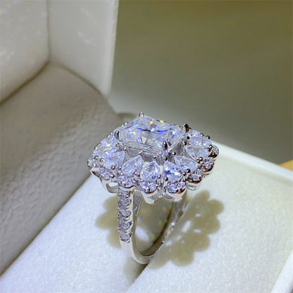 Luminous Charm 3 Carat Moissanite Silver Ring