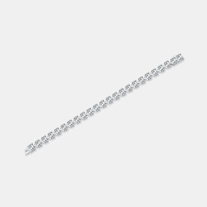 Eternal Radiance 24 Carat Moissanite Heart Silver Bracelet