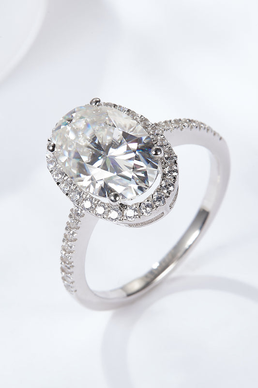 Halo Glow 4.5 Carat Moissanite Silver Ring