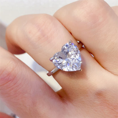 Enchanting Heart 5 Carat Moissanite Silver Ring