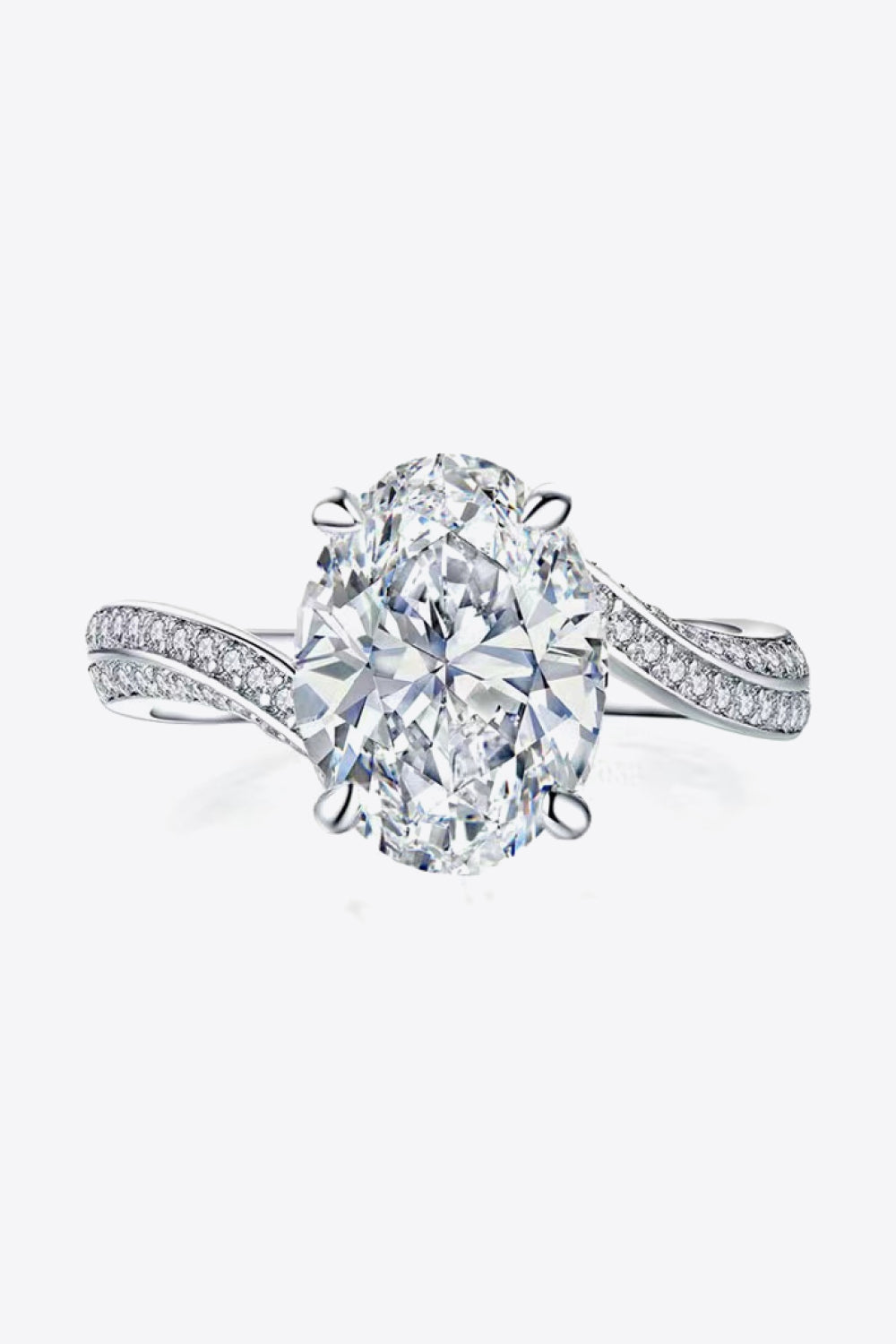 Essence of Elegance 3 Carat Moissanite Side Stone Ring