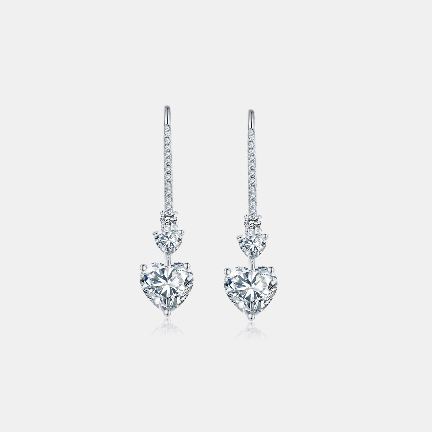 Eternal Love 5.44 Carat Moissanite Heart Drop Earrings