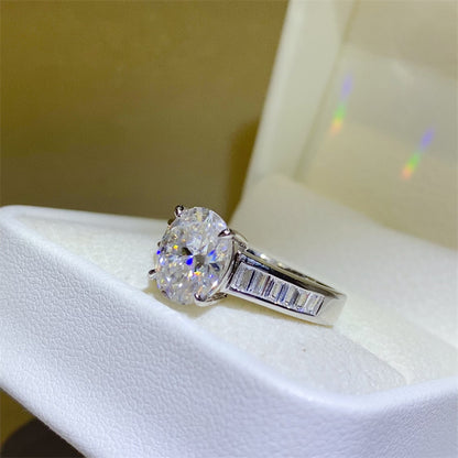 Radiant Shine 3 Carat Moissanite Silver Ring