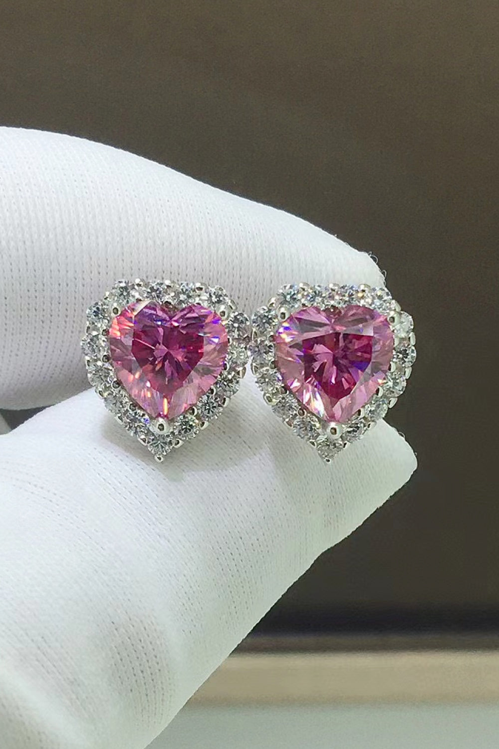 Sweet Spark 2 Carat Moissanite Heart-Shaped Earrings