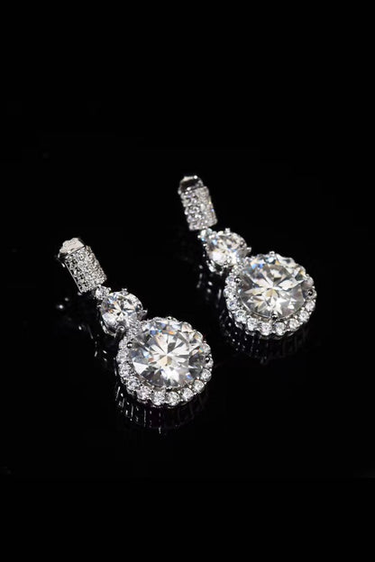 Luminous Drops 12 Carat Moissanite Platinum-Plated Earrings