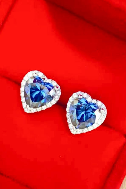 Eternal Heart 4 Carat Moissanite Stud Earrings