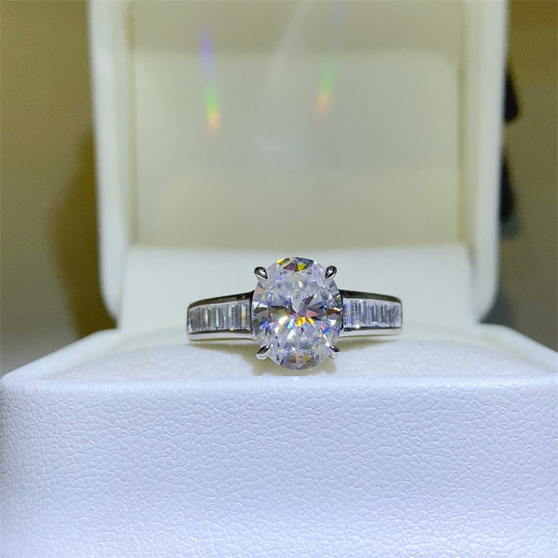 Radiant Shine 3 Carat Moissanite Silver Ring