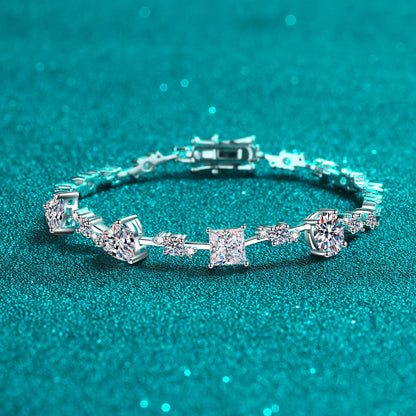 Celestial Shine 6.2 Carat Moissanite Silver Bracelet