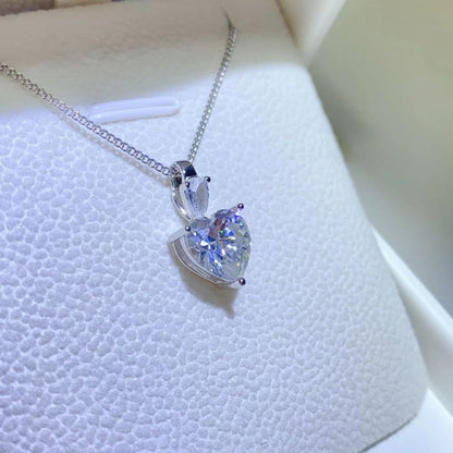 Hearts Aglow 2 Carat Moissanite Sterling Silver Pendant Necklace